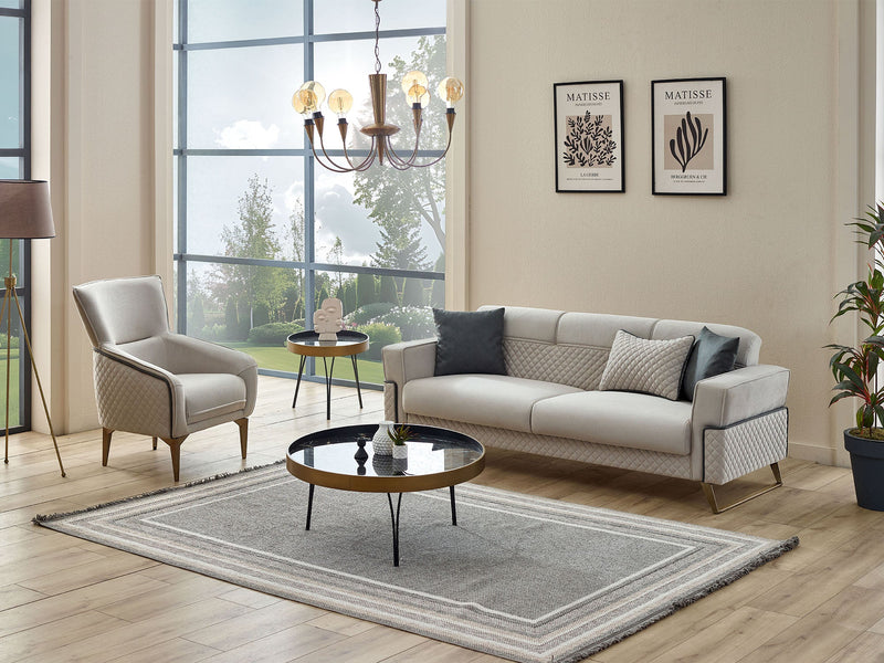 Miranda 3-pieces (Sofa & Loveseat & Chair) Livingroom in Grey - 200-SIM-MIR-GIRNE02-321