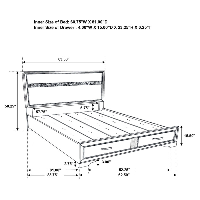 Miranda 4-piece Queen Bedroom Set Black - 206361Q-S4