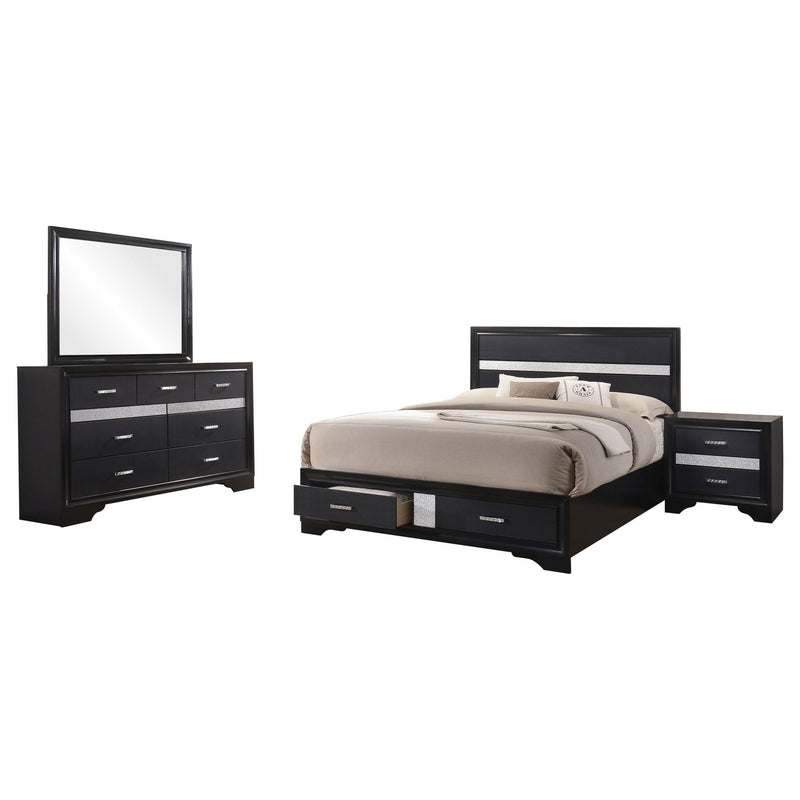 Miranda 4-piece Queen Bedroom Set Black - 206361Q-S4