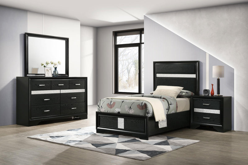 Miranda 4-piece Twin Bedroom Set Black - 206360T-S4