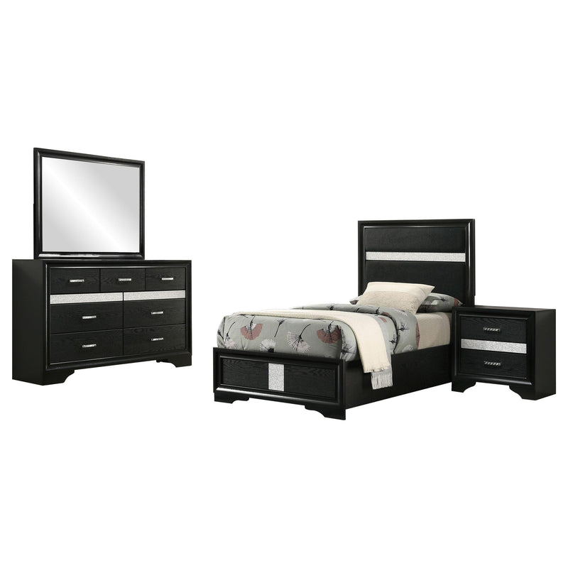Miranda 4-piece Twin Bedroom Set Black - 206360T-S4