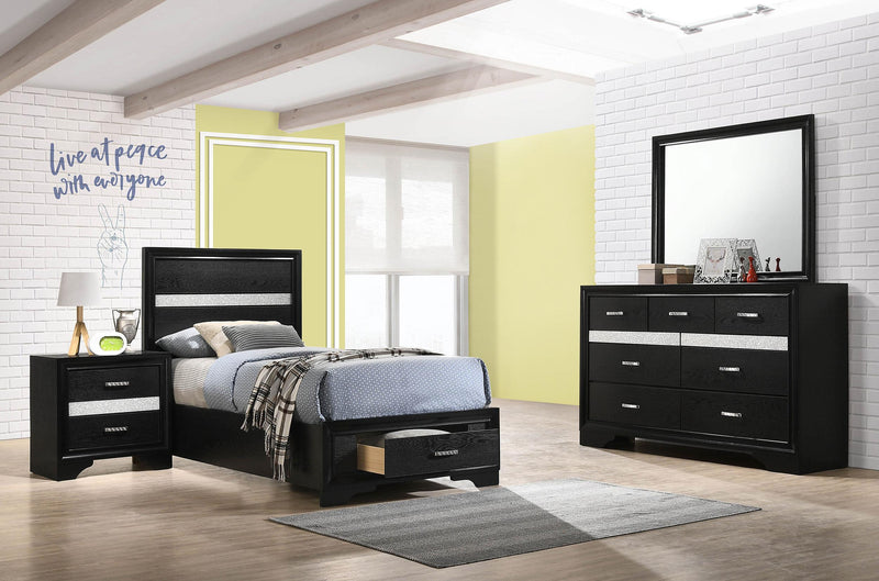 Miranda 4-piece Twin Bedroom Set Black - 206361T-S4