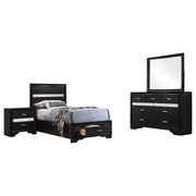Miranda 4-piece Twin Bedroom Set Black - 206361T-S4