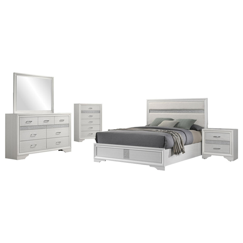 Miranda 5-piece Eastern King Bedroom Set White - 205110KE-S5