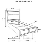 Miranda 5-piece Twin Bedroom Set Black - 206360T-S5