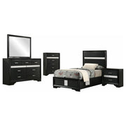 Miranda 5-piece Twin Bedroom Set Black - 206360T-S5
