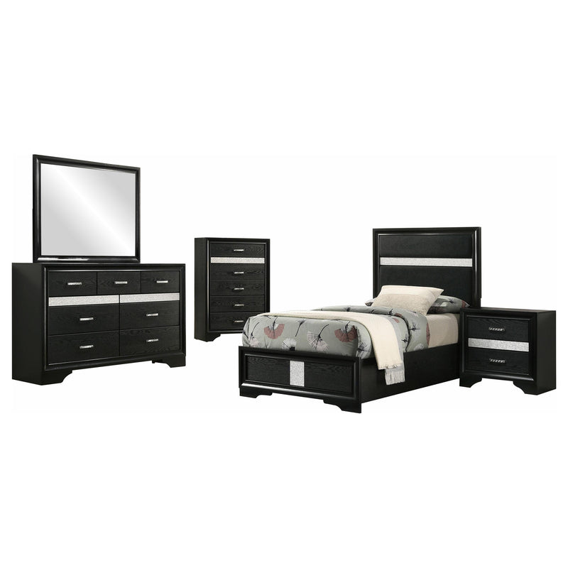 Miranda 5-piece Twin Bedroom Set Black - 206360T-S5