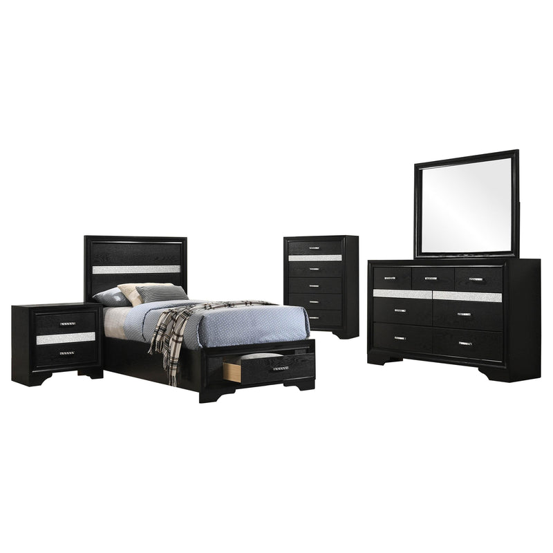 Miranda 5-piece Twin Bedroom Set Black - 206361T-S5