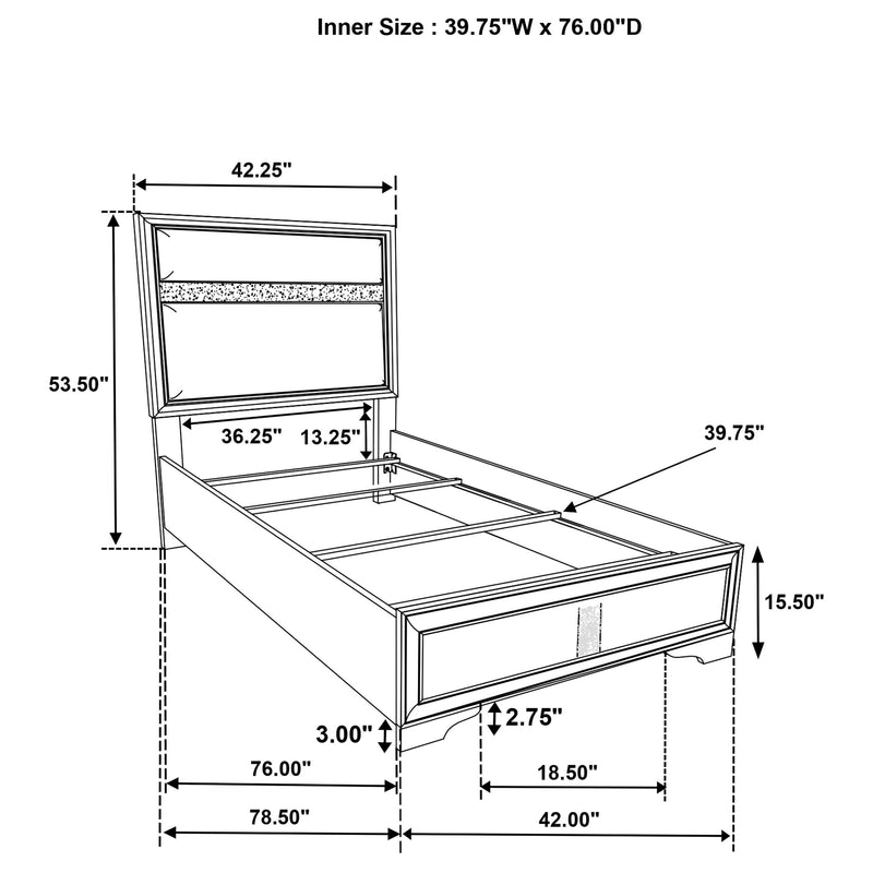 Miranda 5-piece Twin Bedroom Set White - 205110T-S5