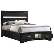 Miranda 51-inch Wood Full Storage Panel Bed Black - 206361F