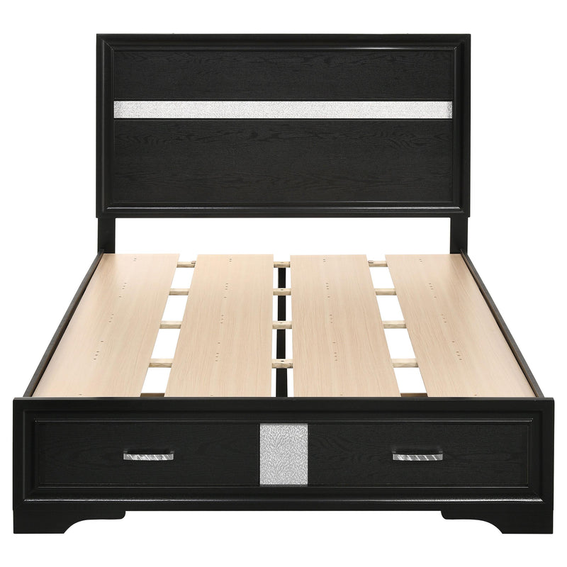 Miranda 51-inch Wood Full Storage Panel Bed Black - 206361F