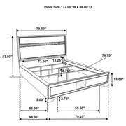 Miranda 54-inch Upholstered California King Panel Bed White - 205110KW