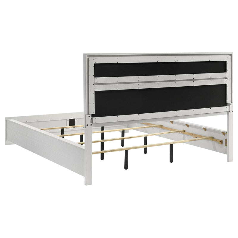 Miranda 54-inch Upholstered California King Panel Bed White - 205110KW