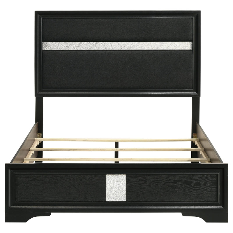 Miranda 54-inch Upholstered Full Panel Bed Black - 206360F
