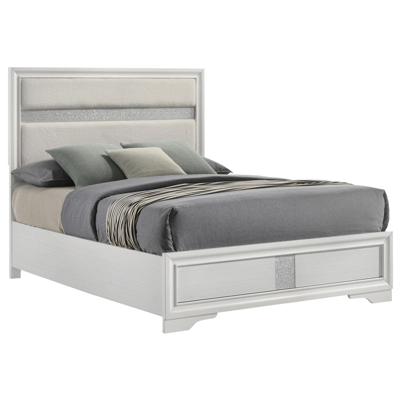 Miranda 54-inch Upholstered Full Panel Bed White - 205110F