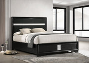 Miranda 54-inch Upholstered Queen Panel Bed Black - 206360Q