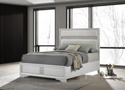 Miranda 54-inch Upholstered Queen Panel Bed White - 205110Q