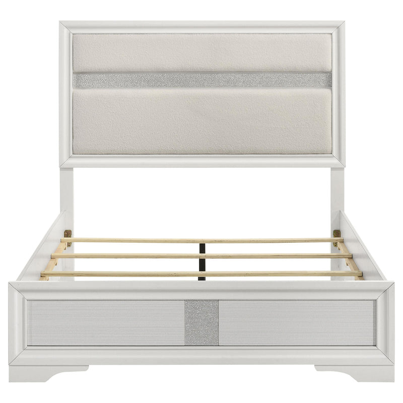 Miranda 54-inch Upholstered Queen Panel Bed White - 205110Q