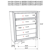 Miranda 6-drawer Bedroom Chest Black - 206365