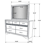 Miranda 7-drawer Dresser with Mirror Black - 206363M