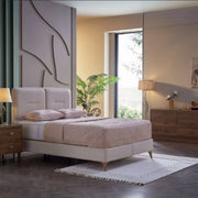 Mirante Cream Queen Lift Storage Bed from Bellona - Luna Furniture