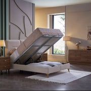 Mirante Cream Queen Lift Storage Bed from Bellona - Luna Furniture