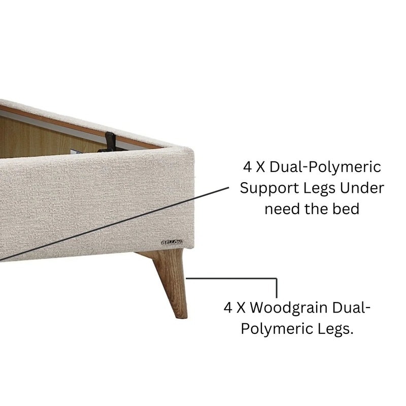 Mirante Cream Queen Lift Storage Bed from Bellona - Luna Furniture