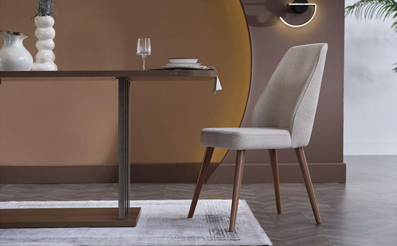 Mirante Walnut/Cream 7 - Piece Dining Room Set - Gate FurnitureDining Room Set