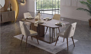 Mirante Walnut/Cream 7 - Piece Dining Room Set - Gate FurnitureDining Room Set