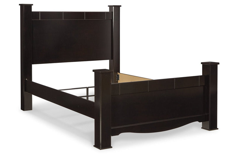 Mirlotown Almost Black King Poster Bed - Gate FurnitureQueen Bed