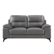Mischa Dark Gray Top - Grain Leather Living Room Set - Gate FurnitureLiving Room Set