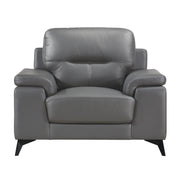 Mischa Dark Gray Top - Grain Leather Living Room Set - Gate FurnitureLiving Room Set