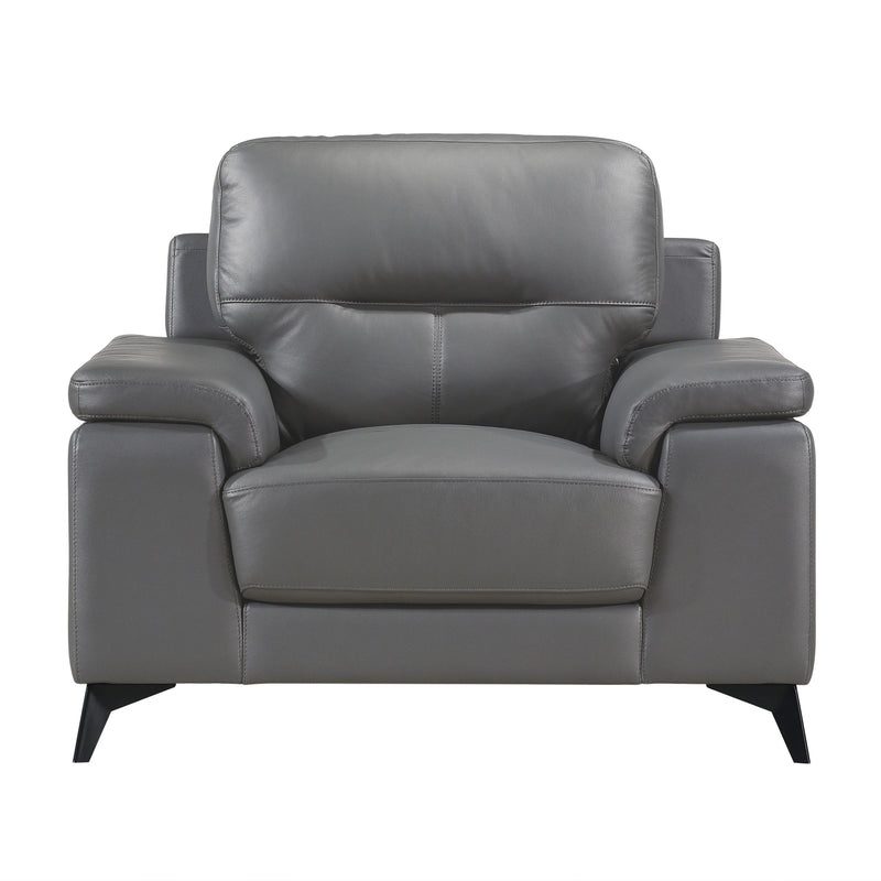 Mischa Dark Gray Top - Grain Leather Living Room Set - Gate FurnitureLiving Room Set