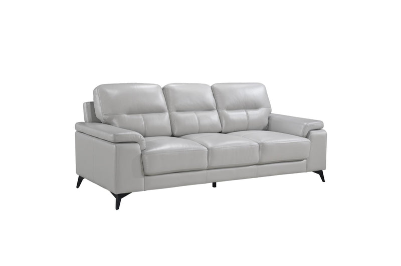 Mischa Silver Grain Top Grain Leather Living Room Set - Gate FurnitureLiving Room Set