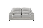 Mischa Silver Grain Top Grain Leather Living Room Set - Gate FurnitureLiving Room Set