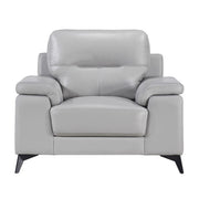 Mischa Silver Grain Top Grain Leather Living Room Set - Gate FurnitureLiving Room Set