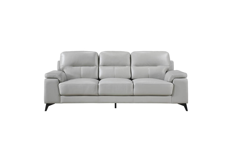 Mischa Silver Grain Top Grain Leather Living Room Set - Gate FurnitureLiving Room Set