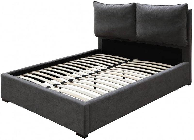 Misha Fabric Full Bed (3 Boxes) Black - MishaBlack-F