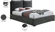 Misha Fabric King Bed (3 Boxes) Black - Gate FurnitureKing Bed