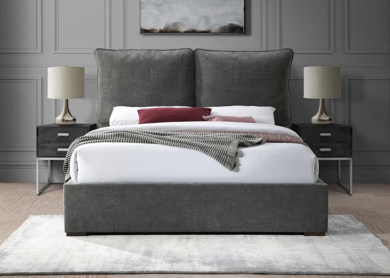 Misha Fabric Queen Bed (3 Boxes) Black - Gate FurnitureQueen Bed