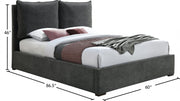 Misha Fabric Queen Bed (3 Boxes) Black - Gate FurnitureQueen Bed