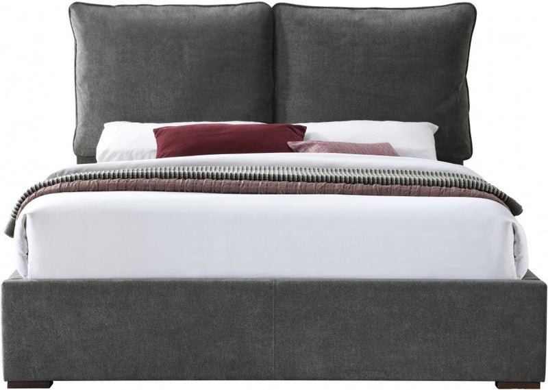 Misha Fabric Queen Bed (3 Boxes) Black - Gate FurnitureQueen Bed