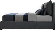 Misha Fabric Queen Bed (3 Boxes) Black - Gate FurnitureQueen Bed