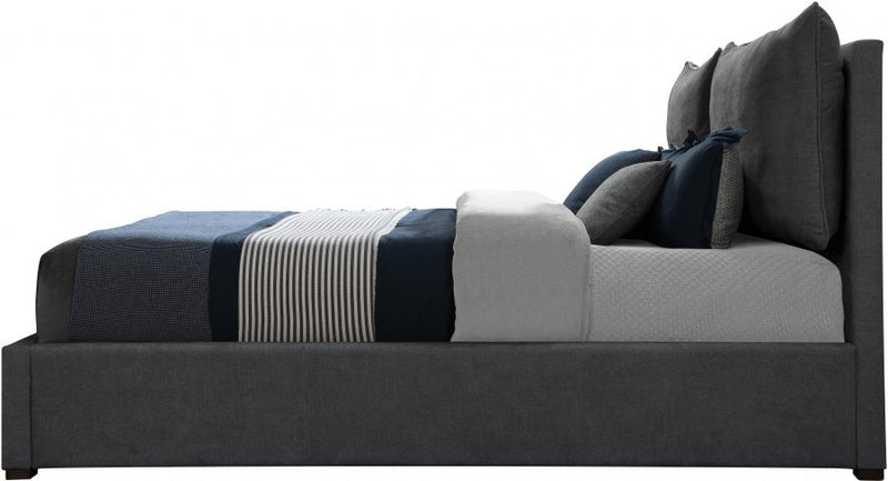 Misha Fabric Queen Bed (3 Boxes) Black - Gate FurnitureQueen Bed