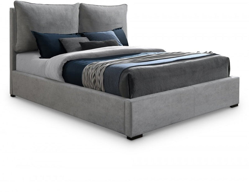 Misha Fabric Queen Bed (3 Boxes) Grey - Gate FurnitureQueen Bed