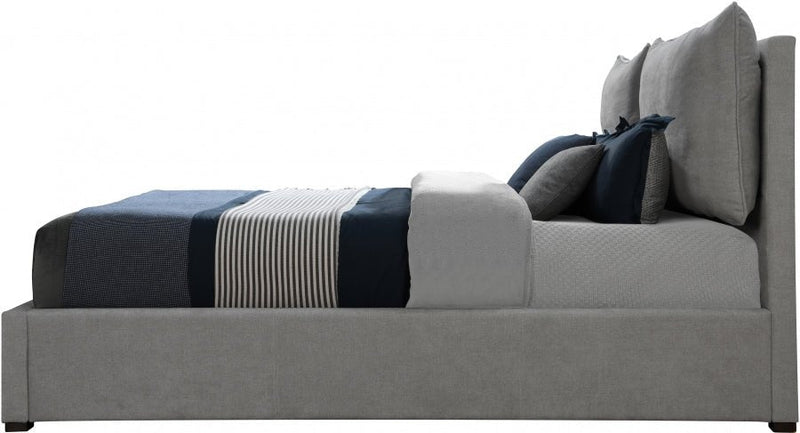 Misha Fabric Queen Bed (3 Boxes) Grey - Gate FurnitureQueen Bed