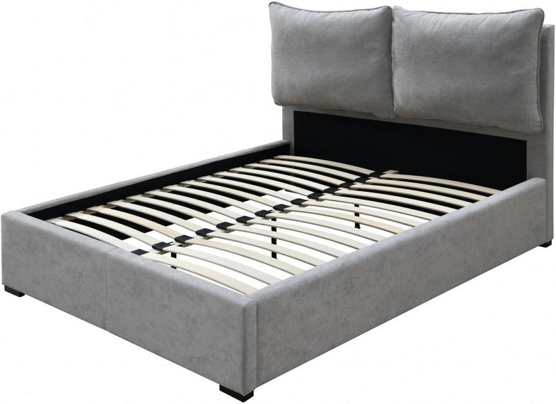 Misha Fabric Queen Bed (3 Boxes) Grey - Gate FurnitureQueen Bed
