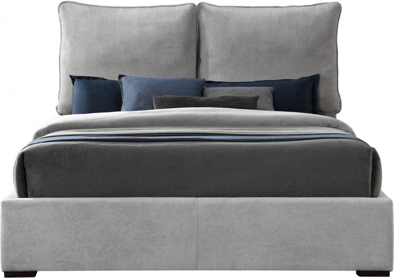 Misha Fabric Queen Bed (3 Boxes) Grey - Gate FurnitureQueen Bed