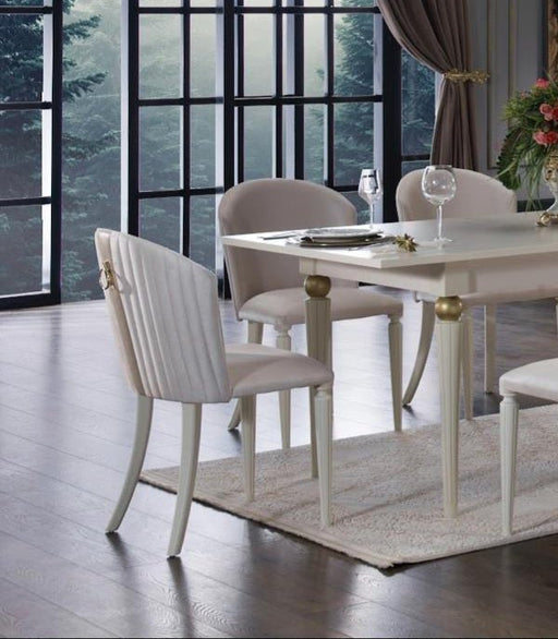 Mistral 6114 Dining Chair 2Pcs (Opak White/Duca Cream) - Gate FurnitureDining Chair