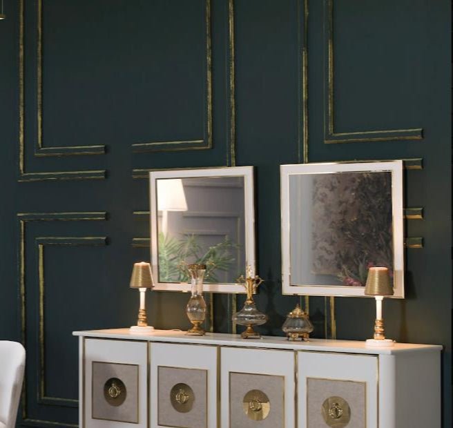 Mistral Buffet Mirror (Opak White) 2 Pieces - Gate FurnitureMirror